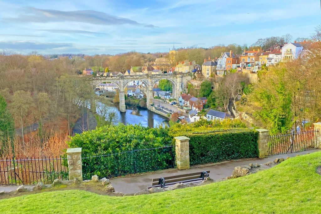 View across Knaresborough and the railway viaduct